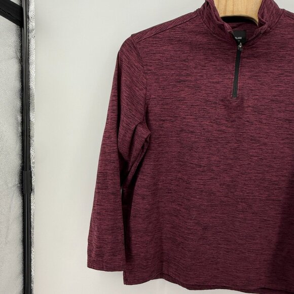 01.ALGOMax Lightweight 1/4 Zip Performance Long Sleeve XXL Burgandy Athletic - Picture 3 of 11